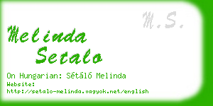 melinda setalo business card