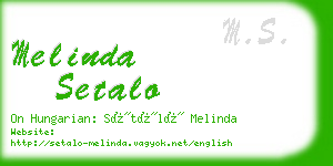 melinda setalo business card